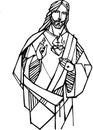 Hand drawn illustration of Sacred Heart Royalty Free Stock Photo