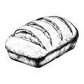Hand-drawn illustration of a sliced loaf of bread Royalty Free Stock Photo