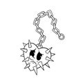 Hand drawn illustration of spiked love chain outline Royalty Free Stock Photo