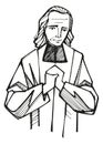 Hand drawn illustration of St. John Vianney Royalty Free Stock Photo