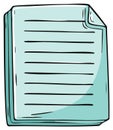 Hand-drawn illustration of a stack of lined paper, with a bent corner Royalty Free Stock Photo