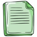 Hand-drawn illustration of a stack of lined paper pages with a bent corner Royalty Free Stock Photo