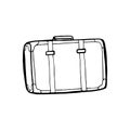 Hand drawn illustration of suitcase. EPS 10. No transparency. No gradients. Perfect for greetings, invitations