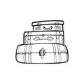 Hand drawn illustration of suitcase. EPS 10. No transparency. No gradients. Perfect for greetings, invitations