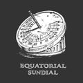 Hand drawn illustration of sundial