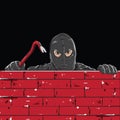 Thief holds a crowbar Royalty Free Stock Photo