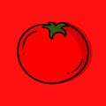 Hand drawn illustration of a tomato with a vegetable theme Royalty Free Stock Photo