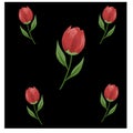 Illustration and hand drawn of tulips pattern background