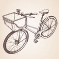 Hand-drawn illustration of vintage bicycle. Royalty Free Stock Photo