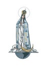 Hand drawn illustration of Virgin of the Immaculate Conception