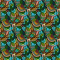 Hand-drawn illustrations. Color natural abstraction. Seamless pattern.