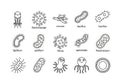 Hand drawn illustrations of various microorganisms and cells Royalty Free Stock Photo