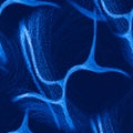 Hand Drawn Image. Neuro Swirled Pattern. Modern Hand Drawn Image. Medical Ornate Texture. Scientific Fractal Artwork. Cosmic Navy