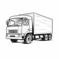 Captivating Black And White Truck Drawing On White Background