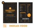 Hand drawn Indian food menu design with rough sketches and lettering. Can be used for banners, promo