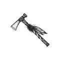 Hand drawn indian tomahawk vintage illustration