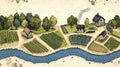 hand-drawn infographic of crop rotation system .