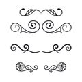 Hand drawn ink dividers and lines vector. Royalty Free Stock Photo