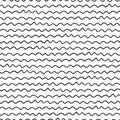 Hand drawn ink doodle simple wave pattern. Monochrome colors. Expressive seamless abstract background in black and white Royalty Free Stock Photo