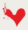 Hand drawn ink splatter heart vector Royalty Free Stock Photo