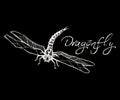 Hand drawn ink vector illustration of dragonfly sketch style iso Royalty Free Stock Photo