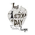 Hand drawn inspiring quote - Just one apple a day keeps the doctor away. Vector hand lettering.Ready design t-shirt, etc