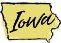 Hand Drawn Iowa State Design Royalty Free Stock Photo
