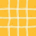 Hand Drawn Irregular Geometric Pattern with doodle freehand grid. Unique yellow, white, grey brush shapes and borders Royalty Free Stock Photo