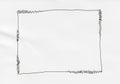 Hand-drawn, irregular rectangle with zigzagged edges on plain Royalty Free Stock Photo
