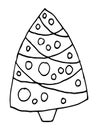 Hand drawn isolated abstract Christmas Tree