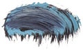 Hand drawn isolated acrylic cloud paint brush stripe with dirty blue colors