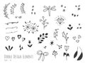 Hand drawn isolated doodle design elements Royalty Free Stock Photo