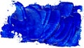 Hand drawn isolated paintbrush stripe with blue color oil. Royalty Free Stock Photo