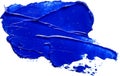 Hand drawn isolated paintbrush stripe with blue color oil. Royalty Free Stock Photo