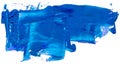 Hand drawn isolated paintbrush stripe with dirty blue color oil. Splatter paint texture. Royalty Free Stock Photo