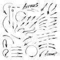 Hand-drawn isolated sketchy arrows set Royalty Free Stock Photo