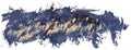 Hand drawn isolated spots ink acrylic paintbrush stripe with dirty blue and beige color Royalty Free Stock Photo