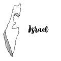 Hand drawn of Israel map Royalty Free Stock Photo