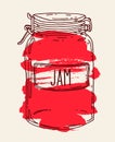 Hand drawn jam jar Royalty Free Stock Photo