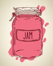 Hand drawn jam jar Royalty Free Stock Photo