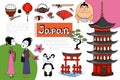 Hand Drawn Japan Elements Composition Royalty Free Stock Photo
