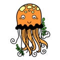 Hand drawn jellyfish character