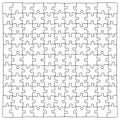 Hand drawn jigsaw puzzle pieces, 121 separate pieces that can be extracted Royalty Free Stock Photo