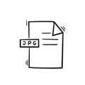 Hand drawn jpg document icon illustration vector isolated Royalty Free Stock Photo