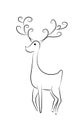 Hand drawn jump deer. Royalty Free Stock Photo