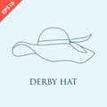 Hand drawn kentucky derby hats design vector flat isolated illustration