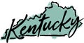 Hand Drawn Kentucky State Design Royalty Free Stock Photo