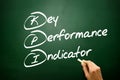 Hand drawn Key Performance Indicator (kpi) concept, business strategy on blackboard.. Royalty Free Stock Photo
