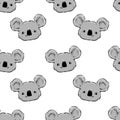 Hand drawn Koala Pattern Seamless. Vector illustration. Fabric design