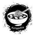 Hand drawn Kongguksu. Asian food